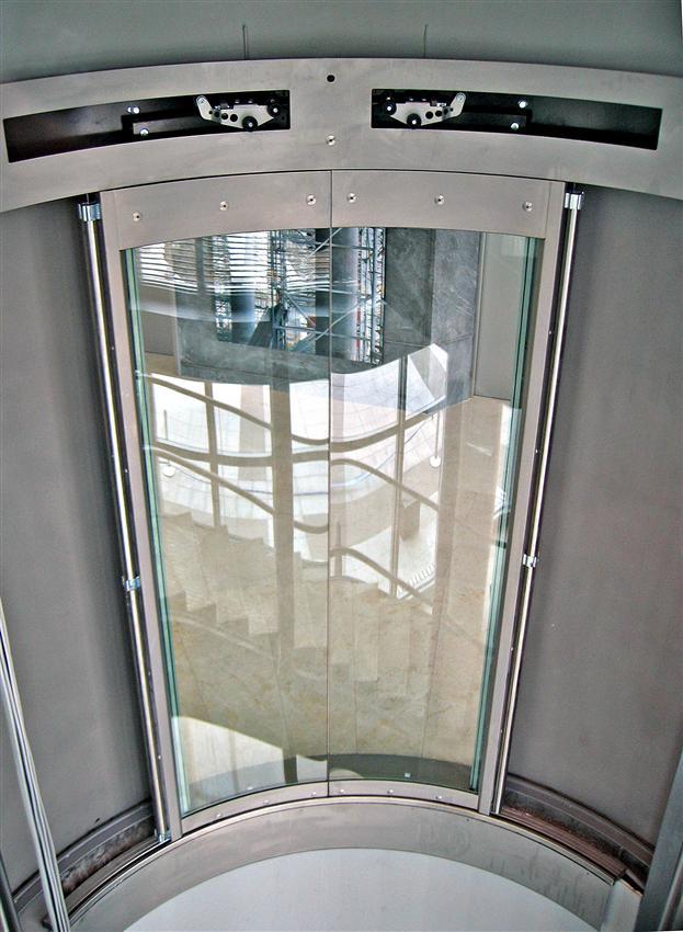 Luna Schachtdeur Rond Ontwerp, Round Glass Elevator